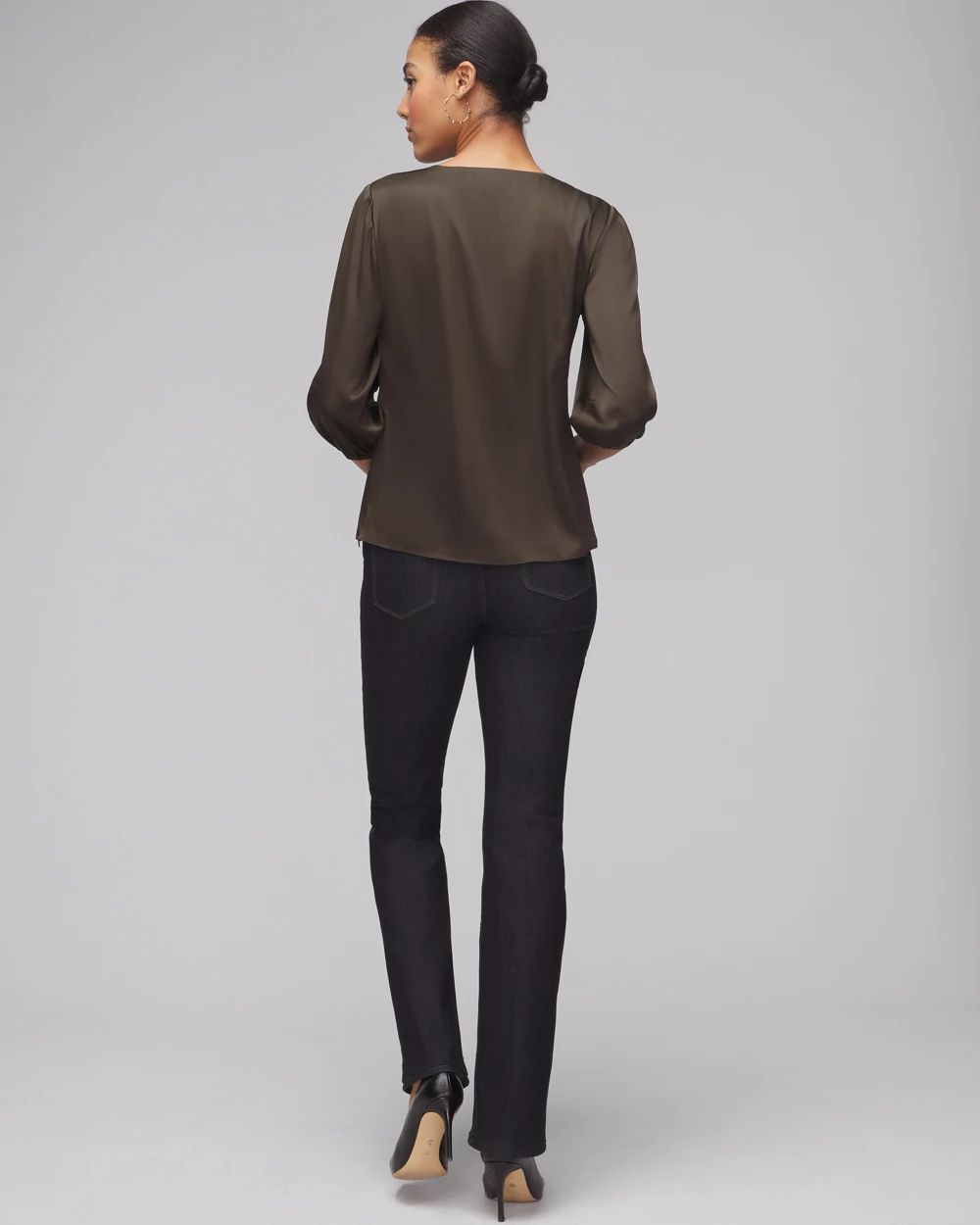 3/4 Sleeve O-Ring Blouse | White House Black Market